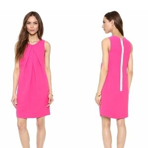 L'AGENCE‎ Pink Draped Front 100% Silk Mini Sleeveless Dress Women's Size 4